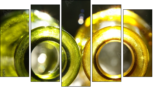 butelki - Five-piece canvas, Pentaptych