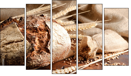Traditional bread - Five-piece canvas, Pentaptych