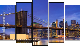 Brooklyn bridge New York - Five-piece canvas, Pentaptych