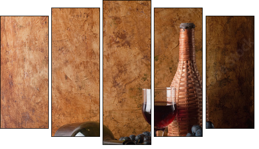 wine - Five-piece canvas, Pentaptych