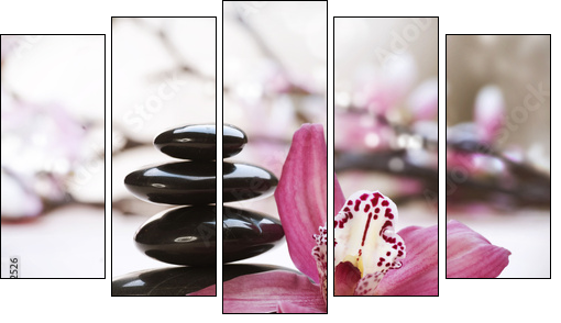 Spa Stones - Five-piece canvas, Pentaptych