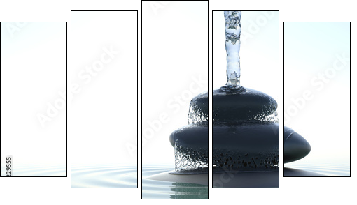 Zen waterfall - Five-piece canvas, Pentaptych
