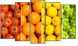 fruit rainbow - Five-piece canvas, Pentaptych