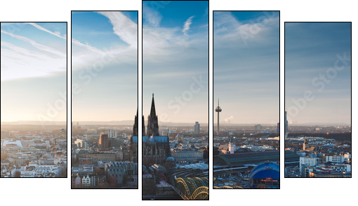 KÃ¶lner Dom und Stadtpanorama - Five-piece canvas, Pentaptych