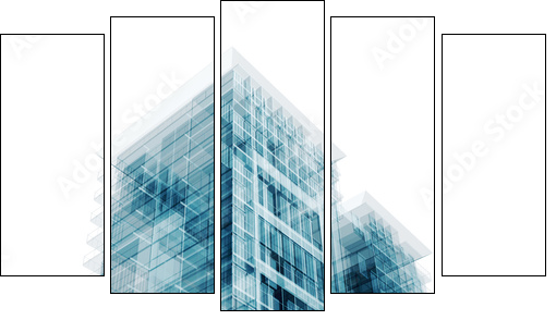 Contemporary architecture - Five-piece canvas, Pentaptych