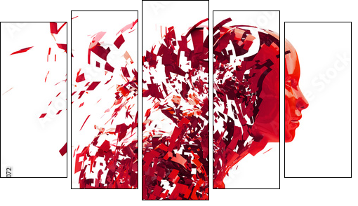 abstract character shattered into pieces - Five-piece canvas, Pentaptych
