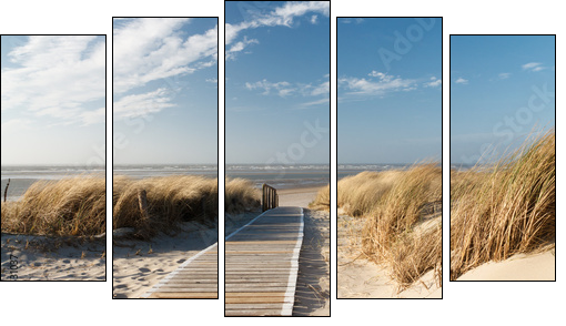 Nordsee Strand auf Langeoog - Five-piece canvas, Pentaptych