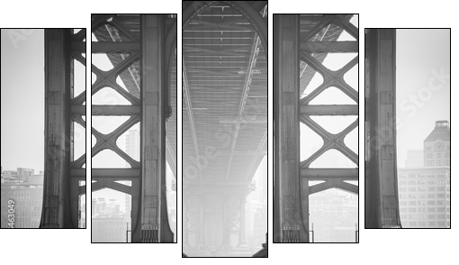 Under the Bridge - Brooklyn - Five-piece canvas, Pentaptych