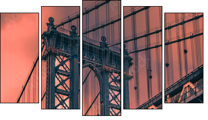 Manhattan bridge - Five-piece canvas, Pentaptych