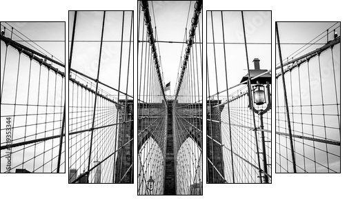 brooklyn bridge in new york - Five-piece canvas, Pentaptych