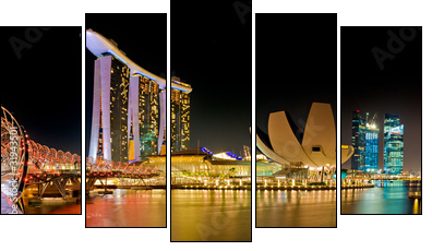 Marina Bay Singapore panorama - Five-piece canvas, Pentaptych