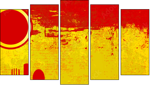 Spanish Menu Vector template over flag of Spain - Five-piece canvas, Pentaptych