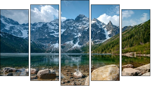 Polish Tatra mountains Morskie Oko lake - Five-piece canvas, Pentaptych