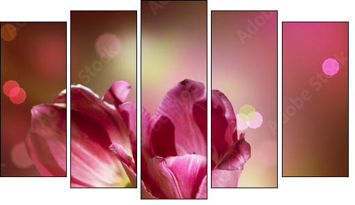Flowers. Anniversary Card Design - Five-piece canvas, Pentaptych
