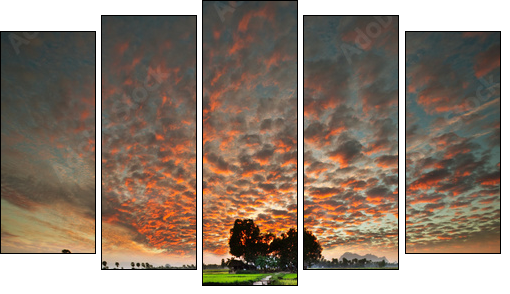 Tropical river - Five-piece canvas, Pentaptych