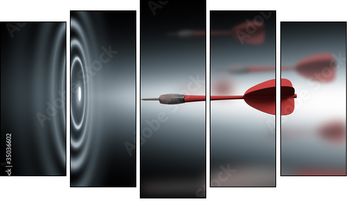 bullseye - Five-piece canvas, Pentaptych