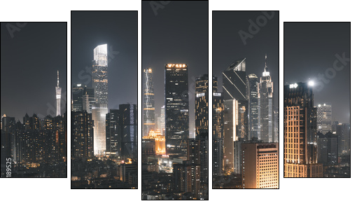 guangzhou city at night - Five-piece canvas, Pentaptych