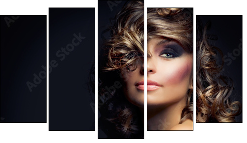 Fashion Beauty Portrait. Sexy Girl - Five-piece canvas, Pentaptych