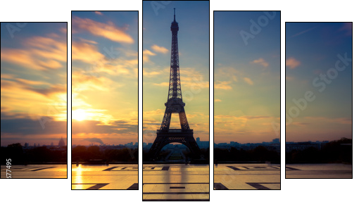 Tour Eiffel Paris France - Five-piece canvas, Pentaptych