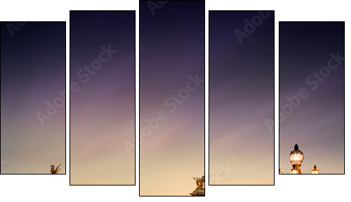 Pont Alexandre III, Paris - Five-piece canvas, Pentaptych