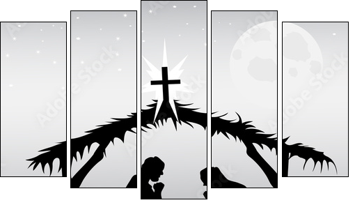 nativity scene,vector - Five-piece canvas, Pentaptych