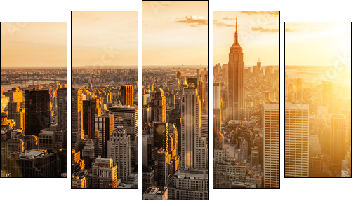 New York - Five-piece canvas, Pentaptych