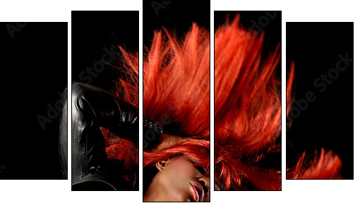 Miss Disco - Five-piece canvas, Pentaptych