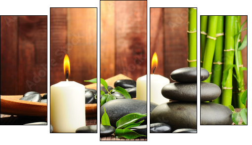spa concept - Five-piece canvas, Pentaptych