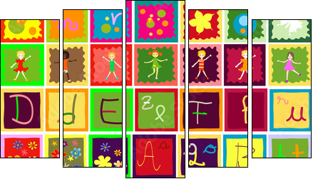 abstract design - Five-piece canvas, Pentaptych