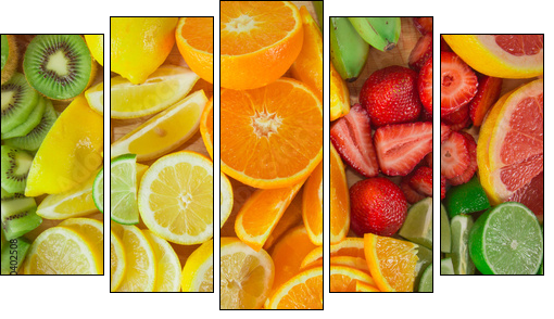 fruit background - Five-piece canvas, Pentaptych