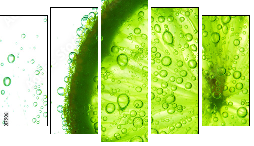 lime slice in water - Five-piece canvas, Pentaptych