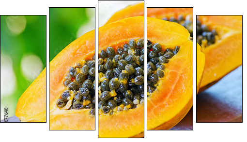 papaya - Five-piece canvas, Pentaptych