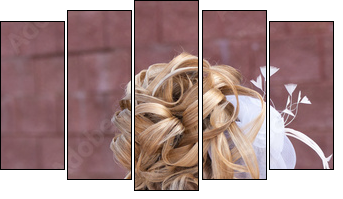 Back view of elegant wedding - Five-piece canvas, Pentaptych