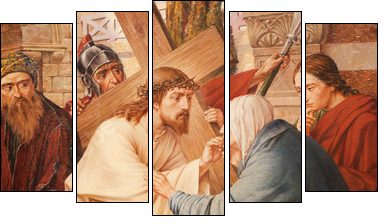 Gent - Jesus and Mary on the cross way -  st. Peter s church - Five-piece canvas, Pentaptych