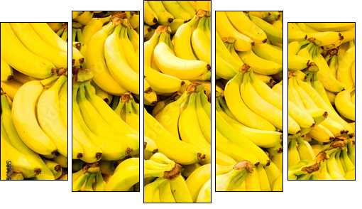 Bananas close up - Five-piece canvas, Pentaptych