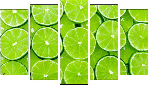 lime background - Five-piece canvas, Pentaptych