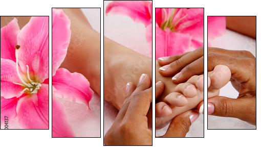 Massage - Five-piece canvas, Pentaptych