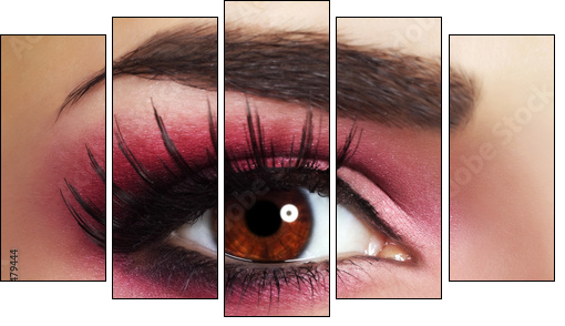 Red Eye Makeup - Five-piece canvas, Pentaptych