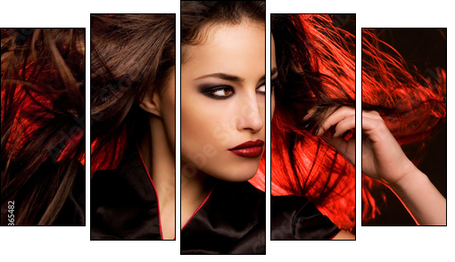 wild beauty - Five-piece canvas, Pentaptych