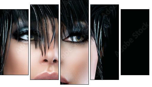 Fashion Art Portrait Of Beautiful Girl. Vogue Style Woman - Five-piece canvas, Pentaptych