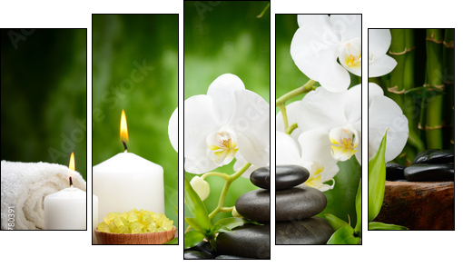 spa concept - Five-piece canvas, Pentaptych