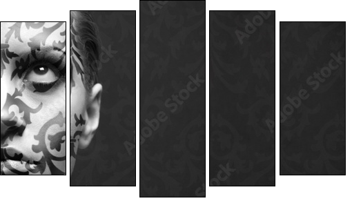 portrait of girl with make-up - Five-piece canvas, Pentaptych