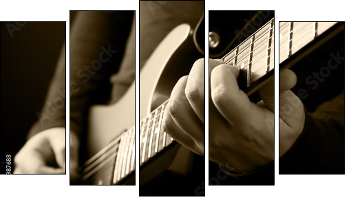 guitarist hands - Five-piece canvas, Pentaptych