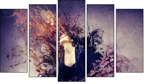 musician - Five-piece canvas, Pentaptych