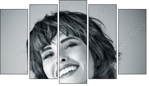 Photo of beautiful laughing woman - Five-piece canvas, Pentaptych