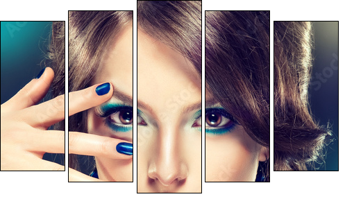 Fashion  Girl Portrait - Five-piece canvas, Pentaptych