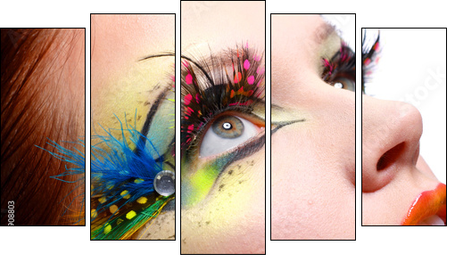 Young model beautiful women - Five-piece canvas, Pentaptych