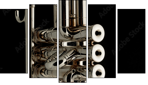 Part of trumpet - Five-piece canvas, Pentaptych