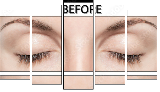 EYE AND FALSE EYELASHES - Five-piece canvas, Pentaptych