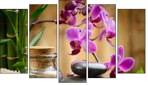 spa concept - Five-piece canvas, Pentaptych